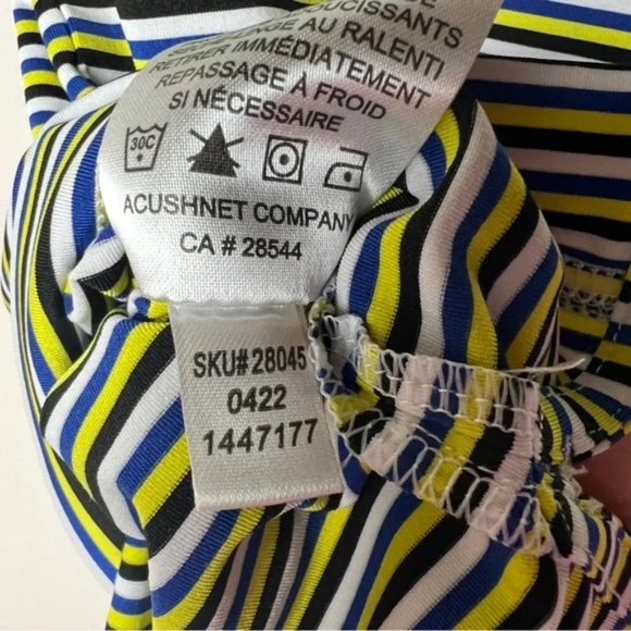 FootJoy Golf Performance Men's Striped Polo Shirt - Black and Yellow - Picture 8 of 10